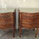 Pair of walnut crossbow chests of drawers