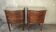Pair of walnut crossbow chests of drawers