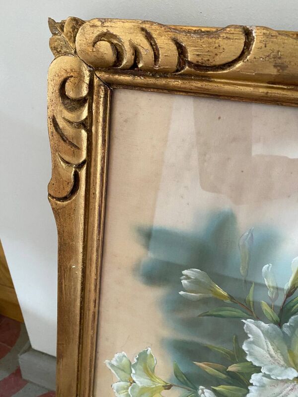 Peinture sur soie encadré