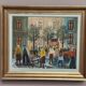 Original Swedish Oil on Canvas – “Market Scene” by Arne Wallsten – Signed