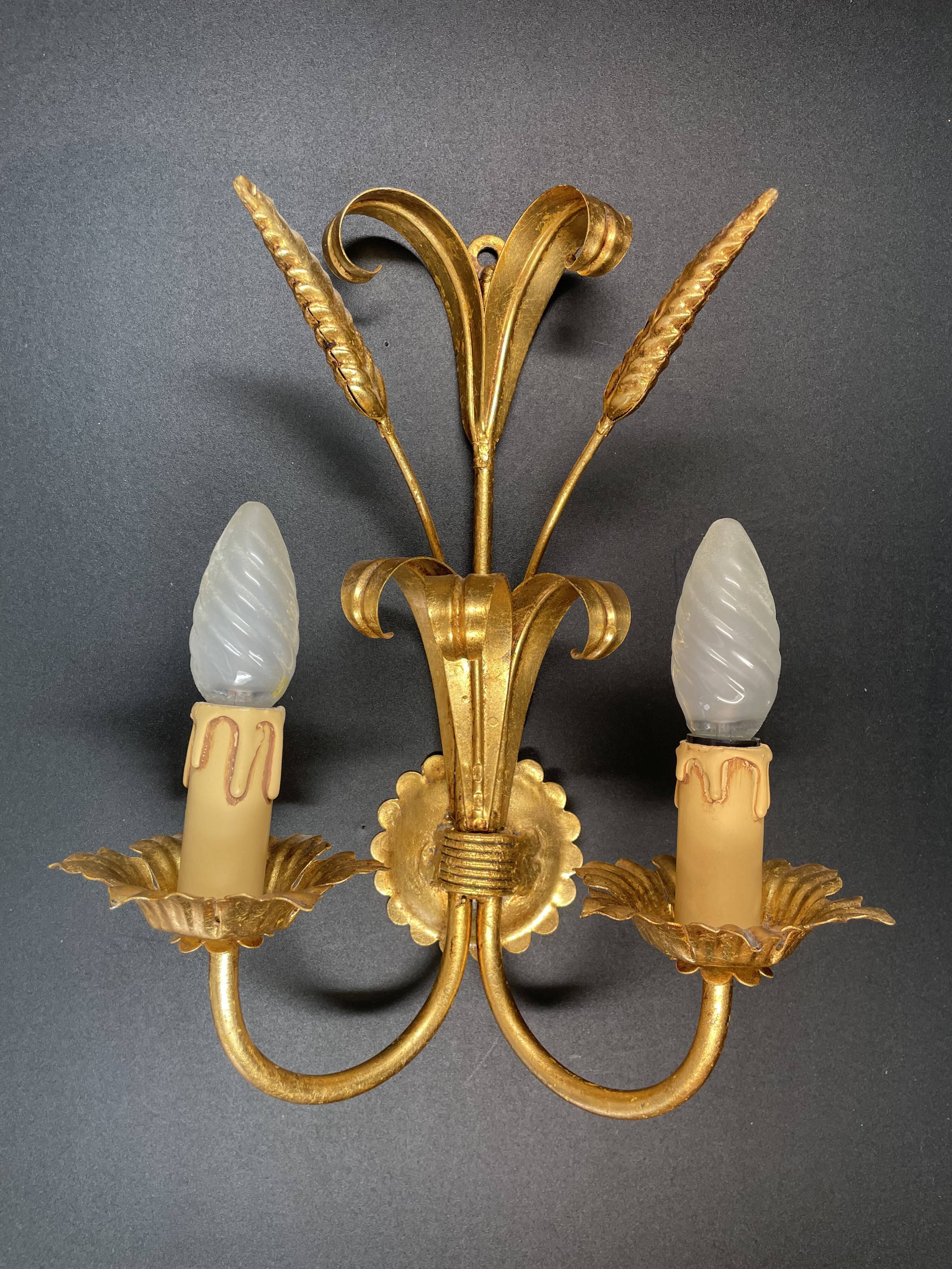 Golden iron wall lamp height 33 cm