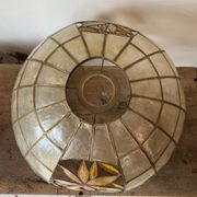 Chandelier suspension mother-of-pearl and brass