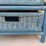 Vintage rattan drawer cabinet
