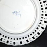 Painted collector's plate with openwork edge epinal by henri schmitt 1900