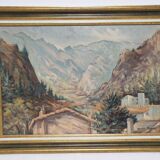 Maurice Rogue Oil on canvas located in vernet les bains dated 1981