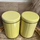 Vintage-Lot de 2 boîtes métalliques café/sucre jaunes