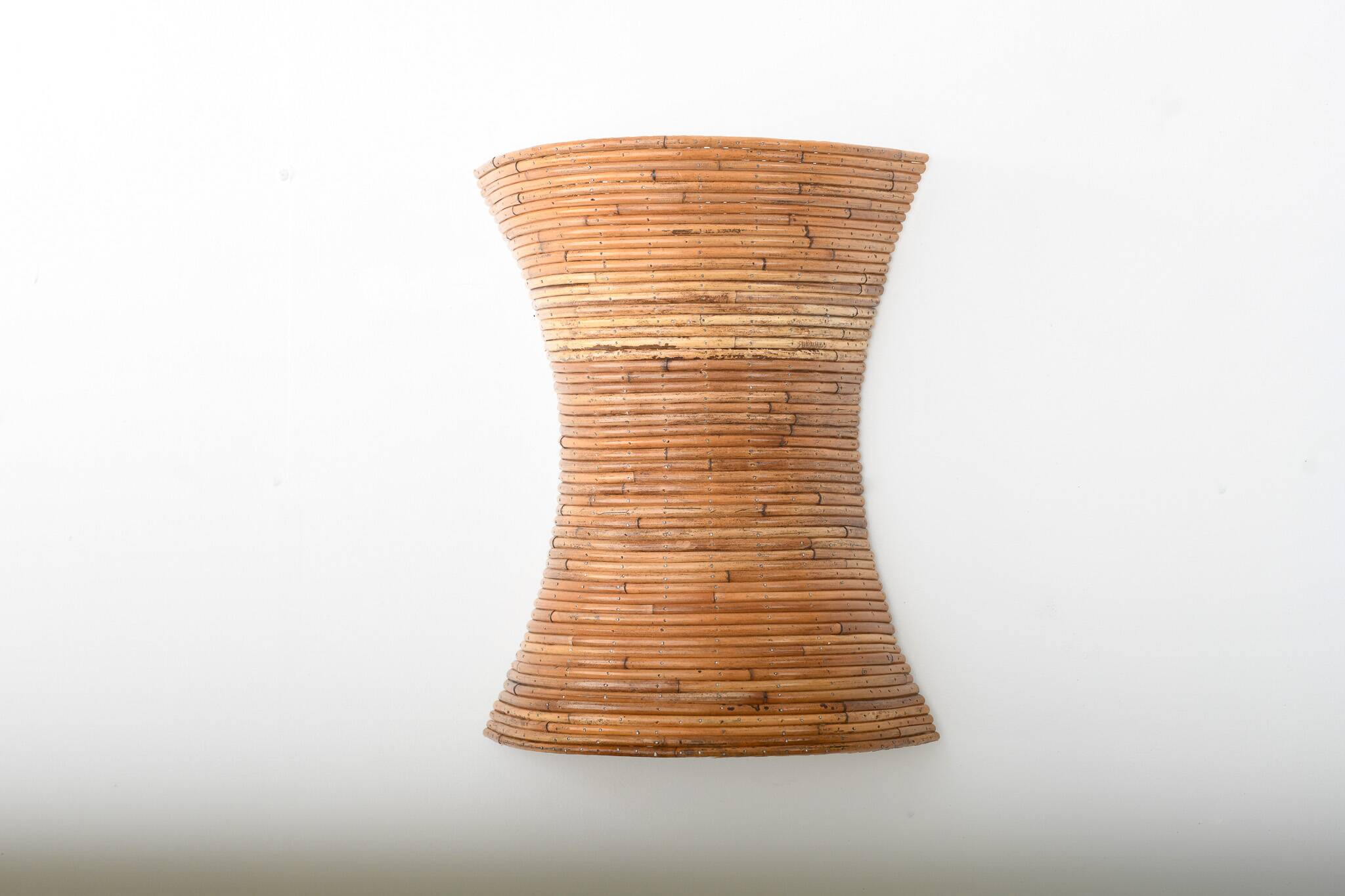 Pair of Organic Rattan Wall Sconces