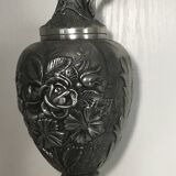 Ewer, Mauro Manetti art foundry, floral embossed decoration and bird's head handle