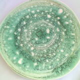 Lot of 7 plates Niderviller green celadon earthenware