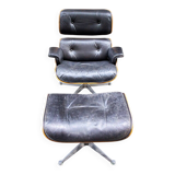 Poltrona con poggiapiedi di Charles & Ray Eames per Herman Miller, anni '70