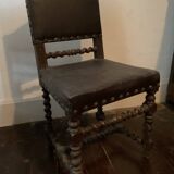 Pair of Louis XIII style oak chairs