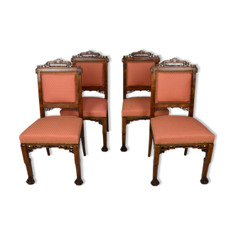 Set of 4 Japanese chairs by Gabriel Viardot, circa 1880