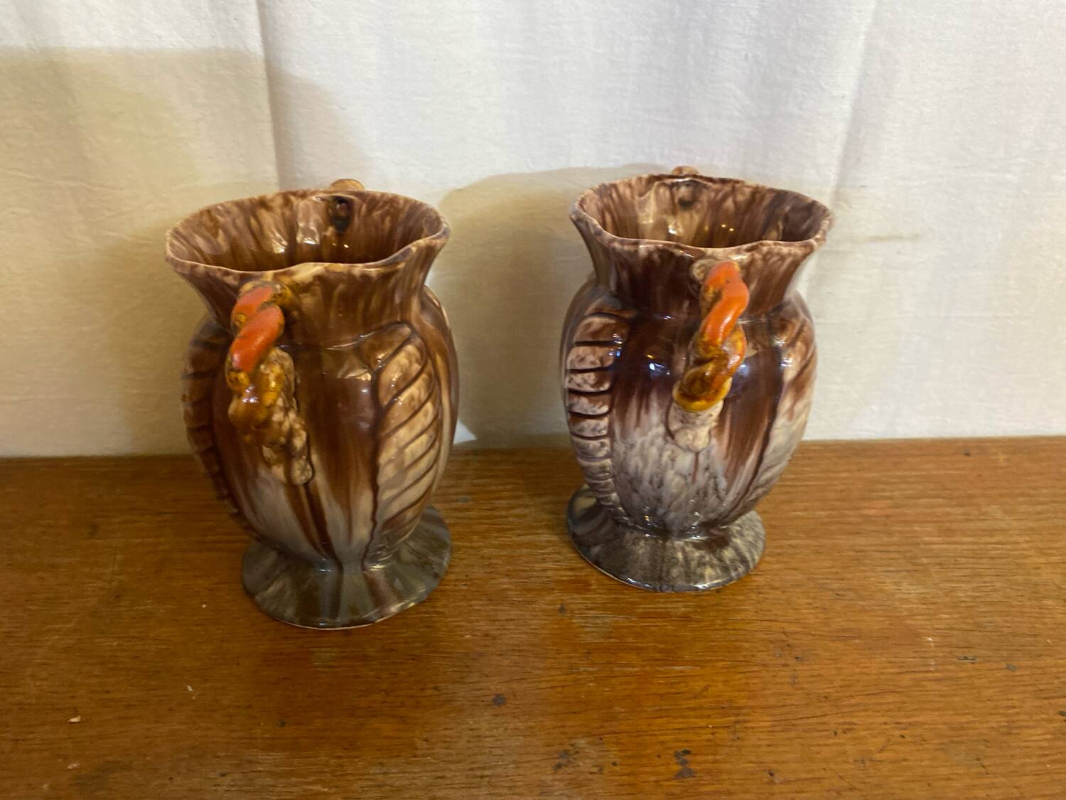 Pair of Antique JASBA Ceramic Vases, Multicolor, Germany, Vintage