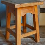 Vintage solid pine workshop stool