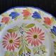 Old flat plate faience hb quimper hand-painted floral decoration