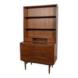 Mid-century teak shelf with pull-out top, Denmark, 1960s