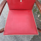 Red vintage bridge armchair, 40s