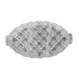 Compartmentalized dish in chiseled glass