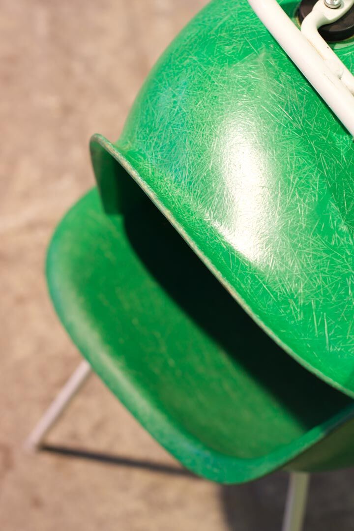DSX-H green base chair by Charles and Ray Eames Herman Miller, 1960'