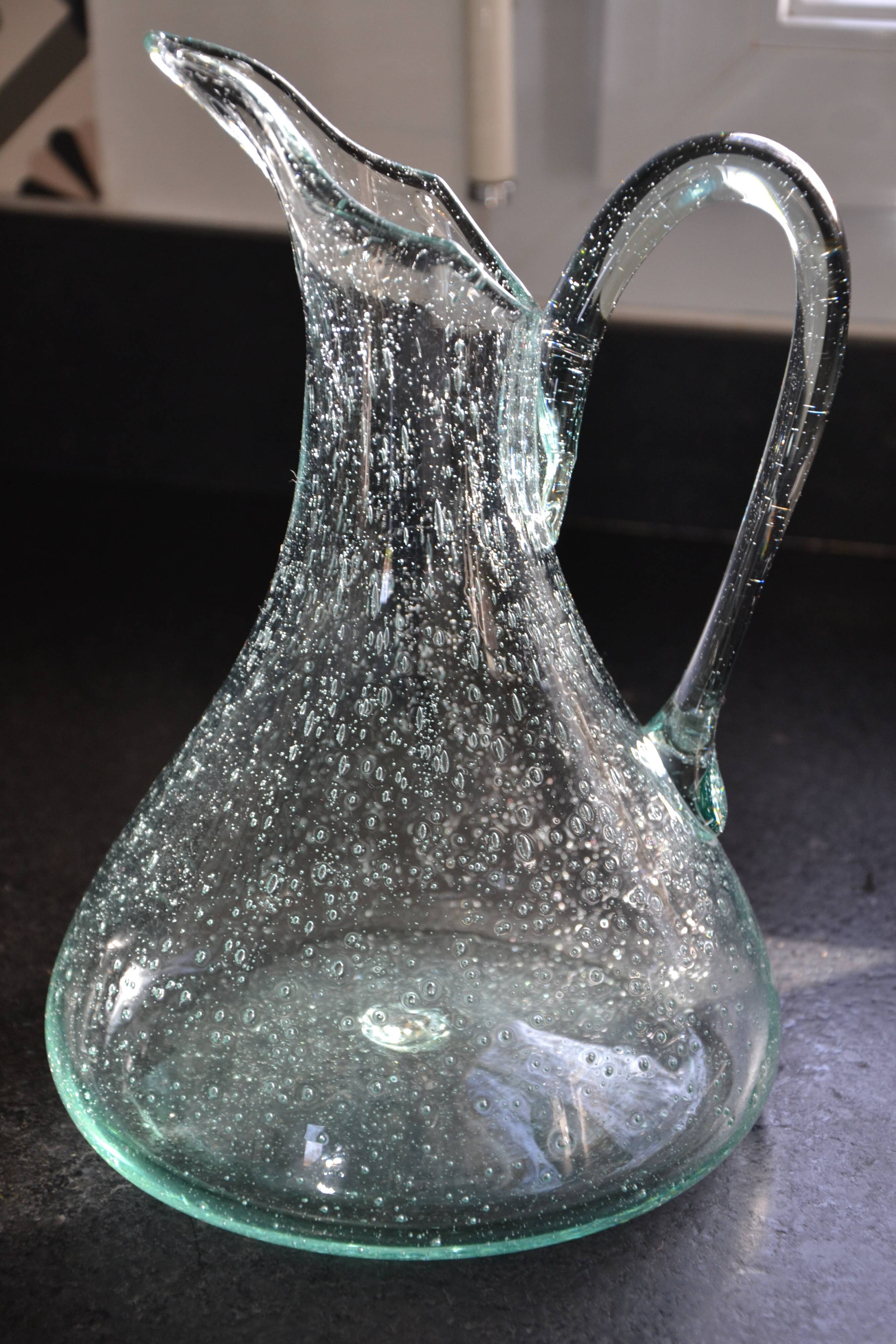 Carafe/pitcher signed Biot blown glass