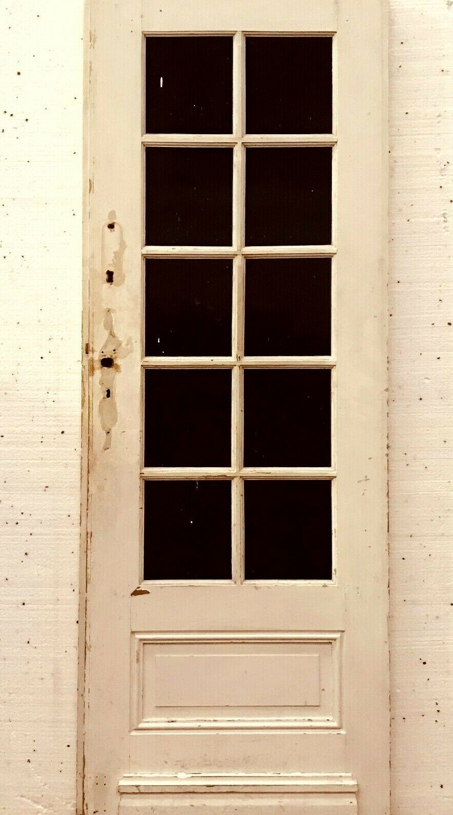 Door of passage has small mirror tiles solid fir patinated 20th century