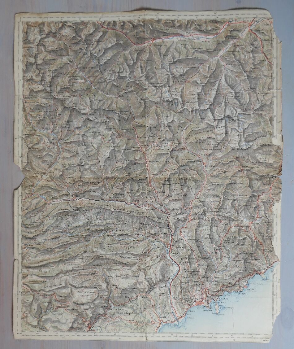 Old map Nice, Saint Martin de Vésubie