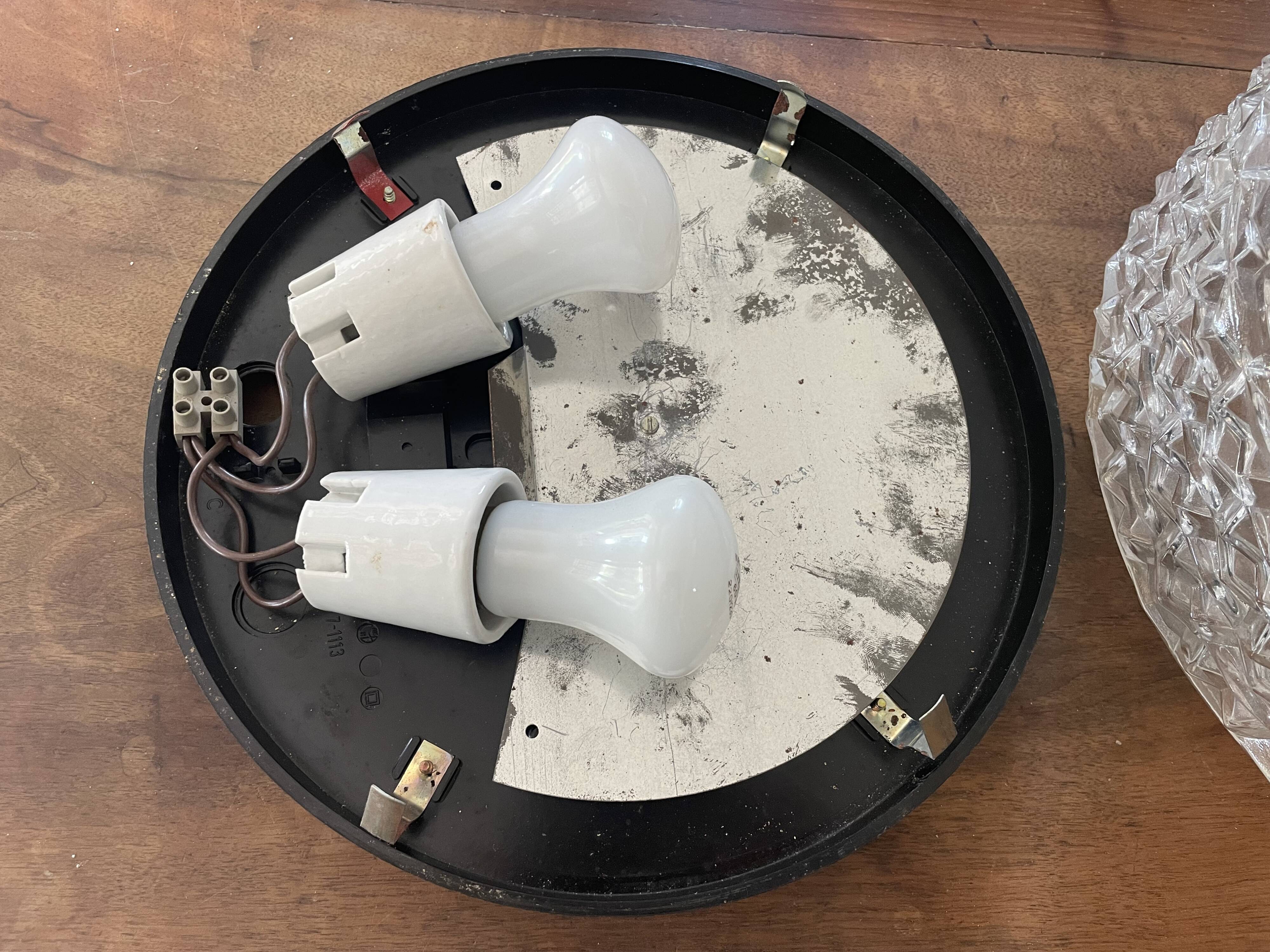 RZB glass globe ceiling light 29cm Vintage