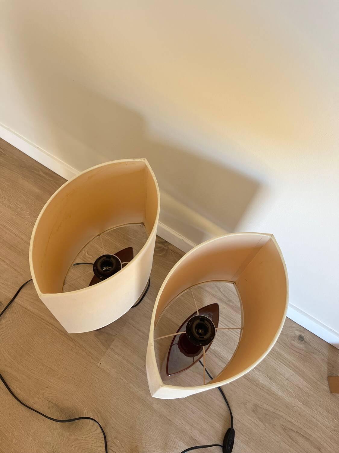 Duo de lampe forme amande céramique