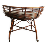 Vintage rattan bassinet