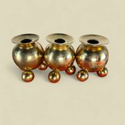 Vintage brass candlesticks Gusum Sweden 1980 x3