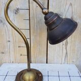 Antique English copper desk lamp