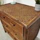 Commode vintage en rotin et cannage