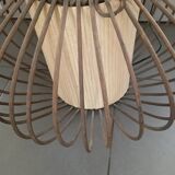 Lustre en rotin vintage