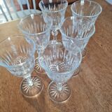 Service of 6 chissed wine glasses