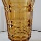 Faceted amber glass vase 70s