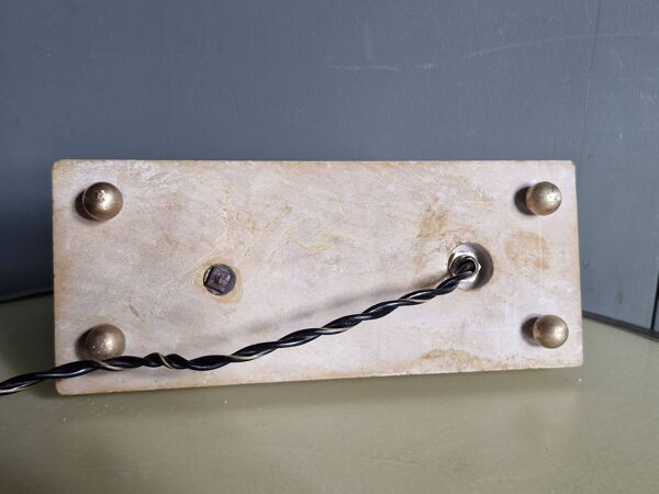 Lampe, veilleuse d'époque Art déco pingouin et globe en verre craquelé