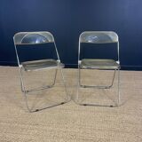 Pair of PLIA chairs by Giancarlo Piretti for Castelli Italy 1970s