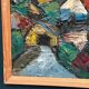 Original Swedish Oil on Panel – "Village Scene (Thick Impasto)" – Signed – Vintage and Framed