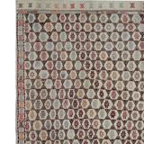 Antique Turkish Kilim Rug: Beige Wool, Zig-Zag Tribal Design 141x235cm