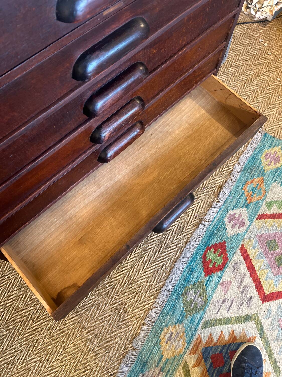 Vintage wooden architect's professional furniture