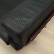 Fauteuil de bureau en cuir, design danois, années 1970, production : Danemark