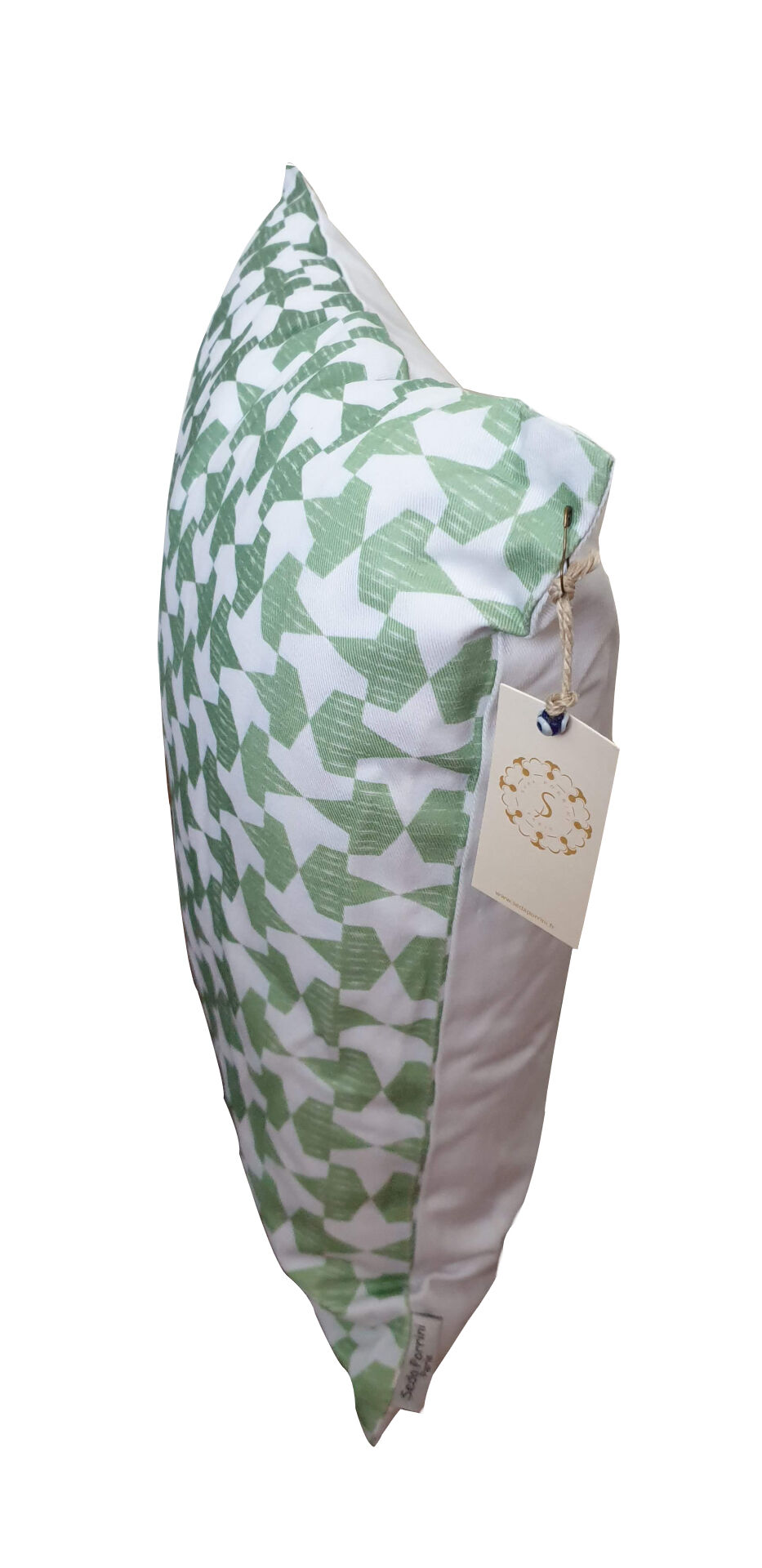 Topkapi white & green cushion cover, 50 x 50