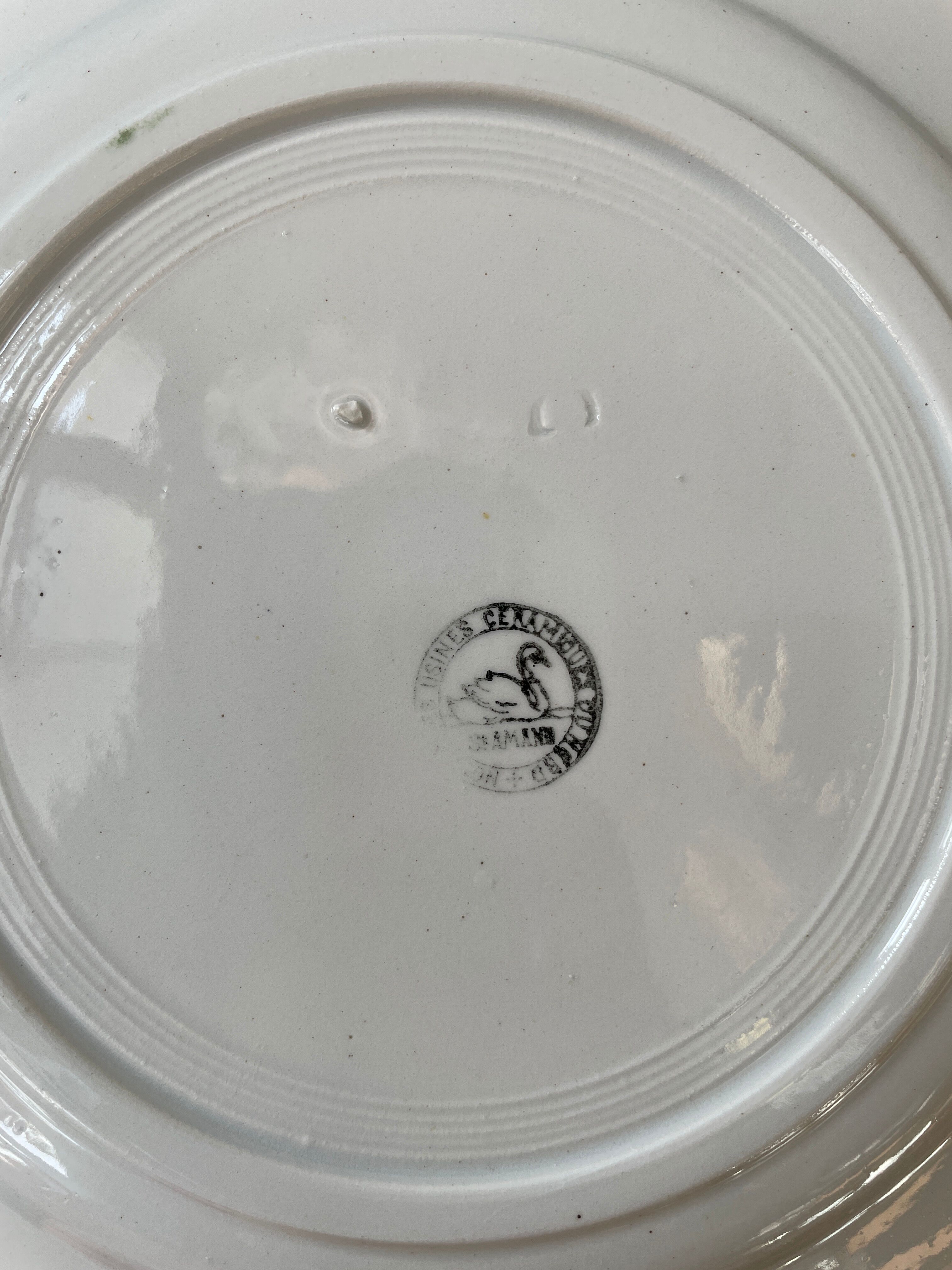 Set of 12 old flat plates in St Amand earthenware