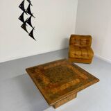 Table basse bois marqueterie design scandinave rolf middel et lindum