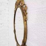 Miroir rond style médaillon en laiton