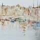 Tableau aquarelle honfleur bretagne