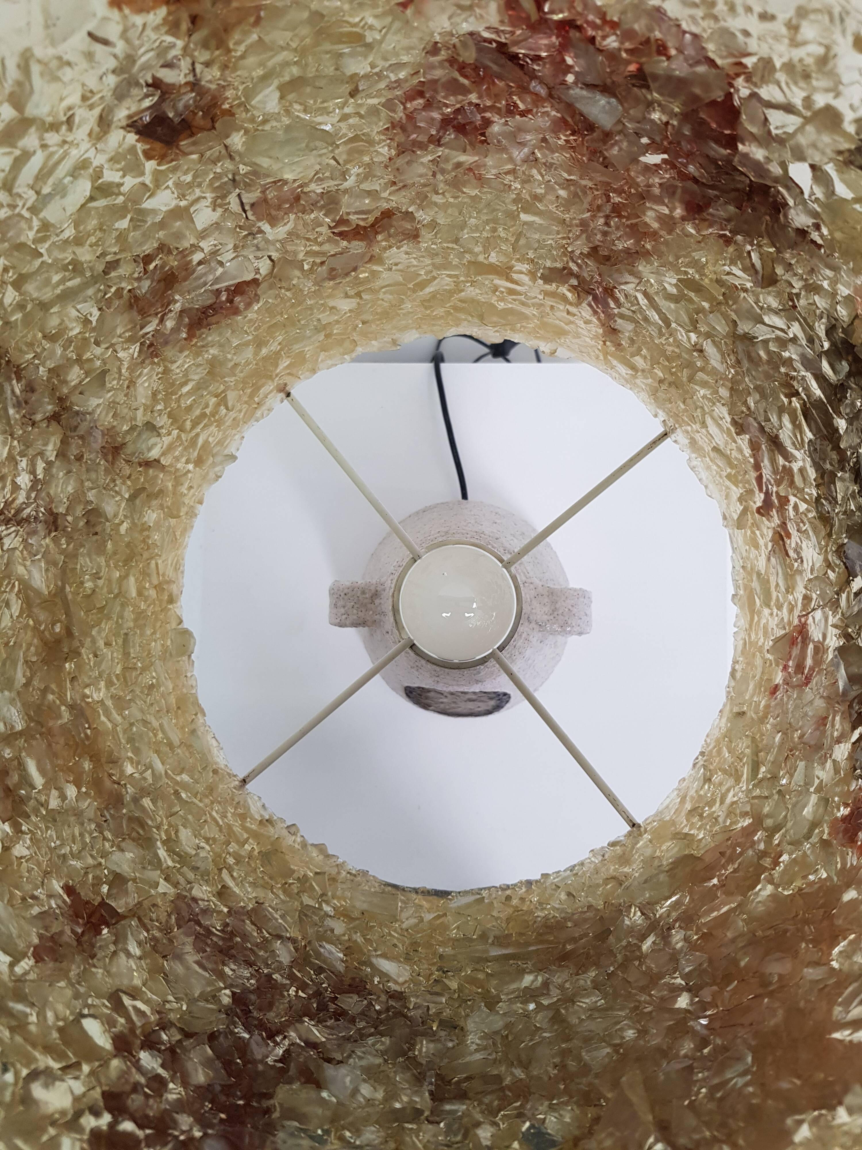 Vintage Accolay lamp in resin and ceramics