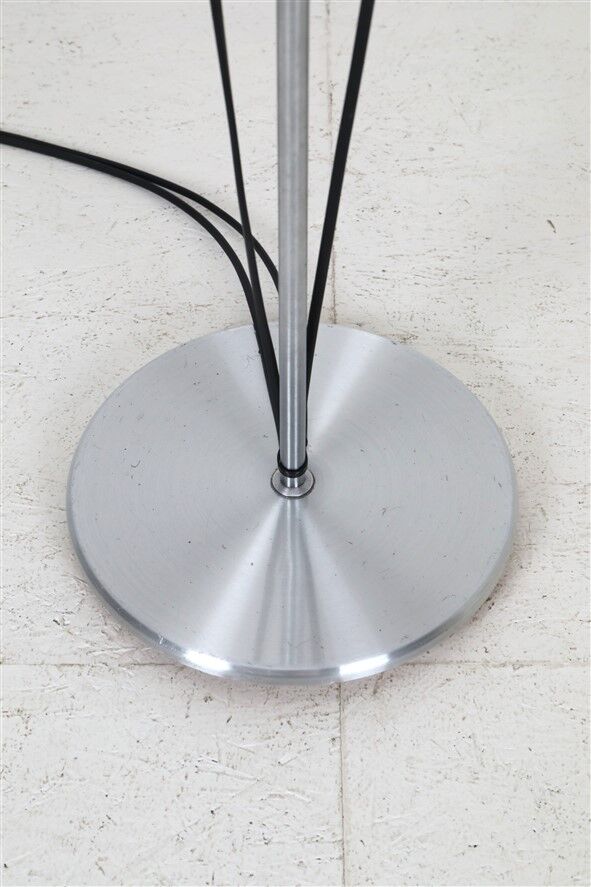 Mid-century double-spot floor lamp / aluminum / 1960s–1970s / space age / Danish modern design