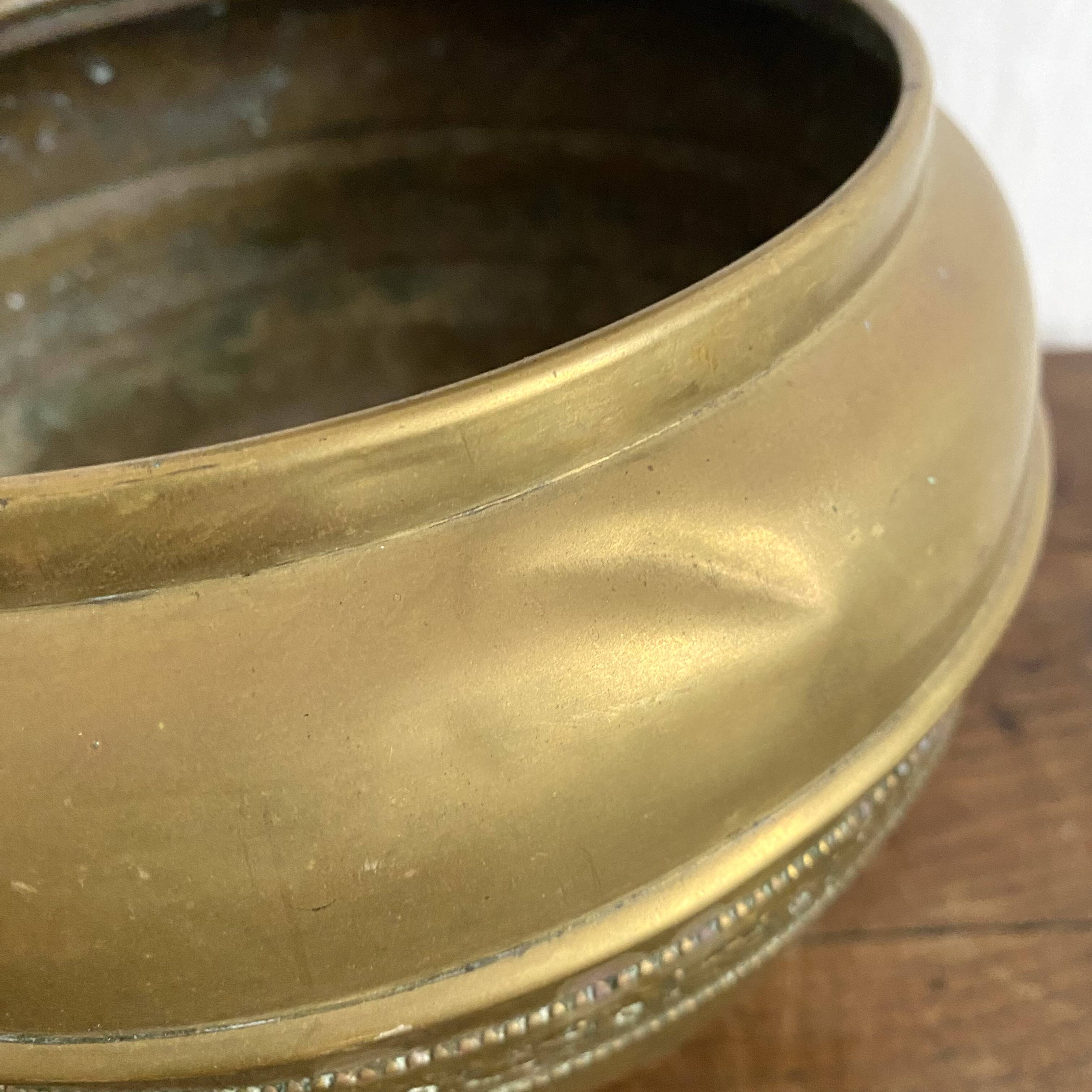 Villedieu gilded brass flowerpot