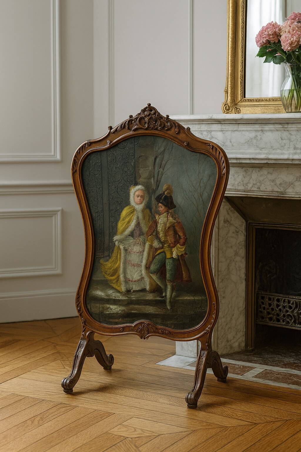 Louis XV style fire screen